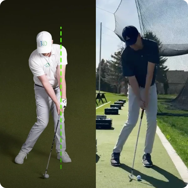Two swings compared side by side with position feedback